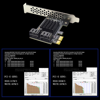 4 порта SATA III PCIe карта за разширение 6Gbps SATA 3.0 към PCI-e 1X контролерна карта PCI Express адаптер Добавяне на карта PCI-E X4 X8 X16