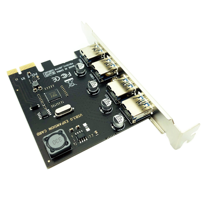 4 prievadų USB 3.0 PCI-E išplėtimo plokštė PCI Express PCIe USB 3.0 HUB adapteris 4 prievadų USB3.0 valdiklis USB 3 0 PCI ir PCIe Express 1X