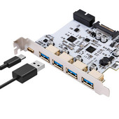 Pridėkite kortelę USB 3.0 PCI-E C tipo išplėtimo plokštė PCI Express PCI-E prie USB 3.0 valdiklio 5 prievadas + 1 prievadas USB 3.1 PCI-E kortelės adapteris