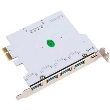Προσθήκη κάρτας USB 3.0 PCI-E Τύπος C Κάρτα επέκτασης PCI Express PCI-E σε ελεγκτή USB 3.0 5Port + 1Port USB 3.1 PCI-E Card Adapter