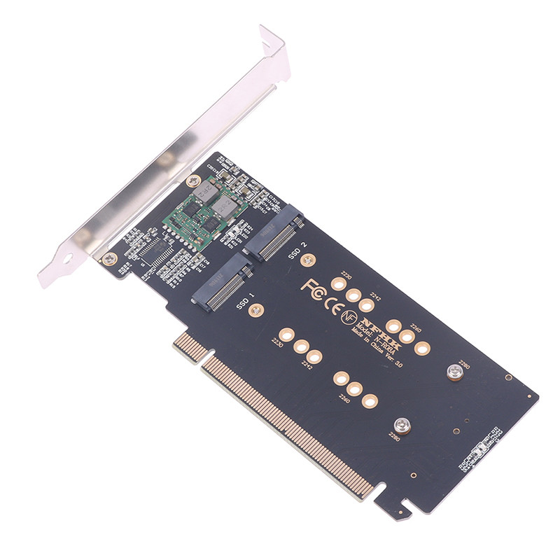 PCI Express 3.0 x16 to 4Port M.2 NVME SSD Adapter Raid Card VROC Riser Card Support 2230 2242 2260 2280 M.2 NVME AHCI SSD για υπολογιστή