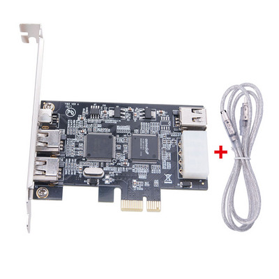 4 porturi 1394A Placă de expansiune PCI-E 1X la IEEE 1394 DV Adaptor video 1x 4Pin 3x 6Pin 1394 Controller Firewire Card pentru desktop PC