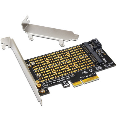 PCI Express PCIE į M2 adapteris NVME SATA M.2 SSD PCIE adapteris NVME/SATA M2 PCI E adapteris SSD M2 į SATA PCI-E kortelę M raktas + B raktas