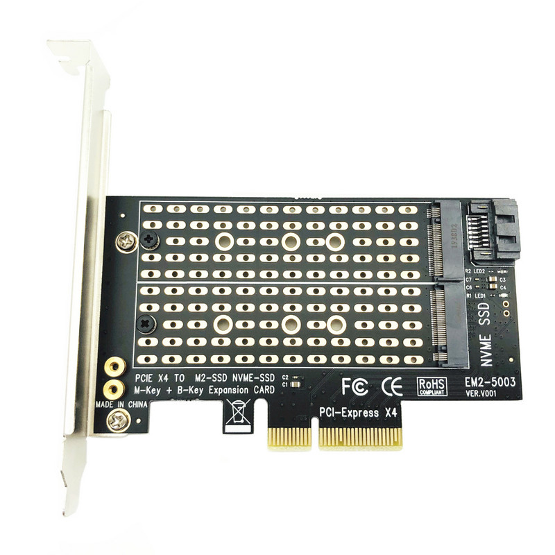 PCI Express PCIE-M2 adapter NVME SATA M.2 SSD PCIE adapter NVME/SATA M2 PCI E adapter SSD M2-SATA PCI-E kártya M kulcs + B kulcs