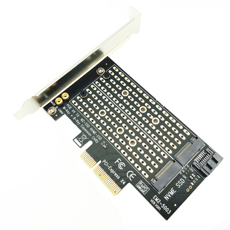 PCI Express PCIE-M2 adapter NVME SATA M.2 SSD PCIE adapter NVME/SATA M2 PCI E adapter SSD M2-SATA PCI-E kártya M kulcs + B kulcs