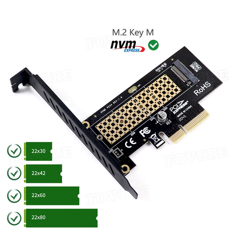 M.2 NVMe SSD NGFF į PCIE X4 adapteris M rakto sąsajos plokštė Palaikymas PCI-e PCI Express 3.0 x4 2230-2280 Dydis m.2 m2 pcie adapteris