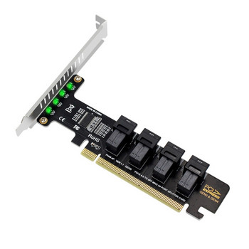 M2EC 4.0 PCI-E X16 σε 4 θύρες SFF-8643 U.2 Υποστήριξη κάρτας προσαρμογέα επέκτασης NVME SSF 8643 σε SFF-8639 SSD