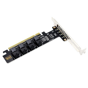 M2EC 4.0 PCI-E X16 до 4 порта SFF-8643 U.2 NVME Разширителна адаптерна карта Поддържа SSF 8643 към SFF-8639 SSD