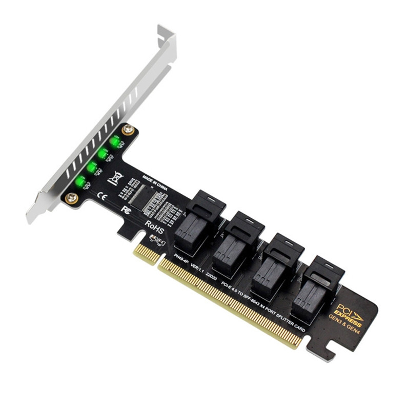 M2EC 4.0 PCI-E X16 la 4 porturi SFF-8643 U.2 NVME adaptor de expansiune suport card SSF 8643 la SFF-8639 SSD
