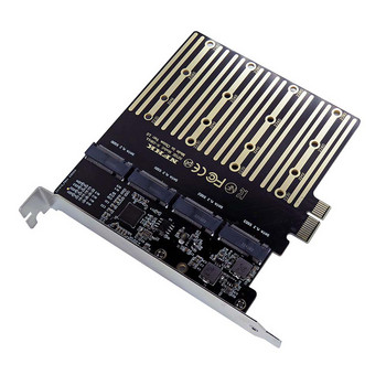 PCIE към M2 адаптер PCI Express X1 3.0 4 порта B Key M.2 NGFF SATA SSD адаптер PCI-E M.2 адаптер Разширителна карта Riser