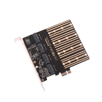 PCIE към M2 адаптер PCI Express X1 3.0 4 порта B Key M.2 NGFF SATA SSD адаптер PCI-E M.2 адаптер Разширителна карта Riser