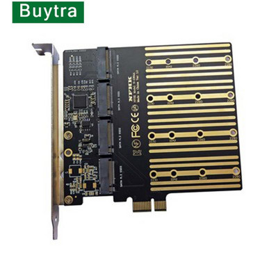 PCIE към M2 адаптер PCI Express X1 3.0 4 порта B Key M.2 NGFF SATA SSD адаптер PCI-E M.2 адаптер Разширителна карта Riser