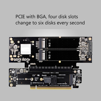 Nvme Pcie4.0 Разширителна карта PCIE4.0 2 NVME входен порт Разширителна Riser карта PCIE4.0 Разделен разширителен адаптер