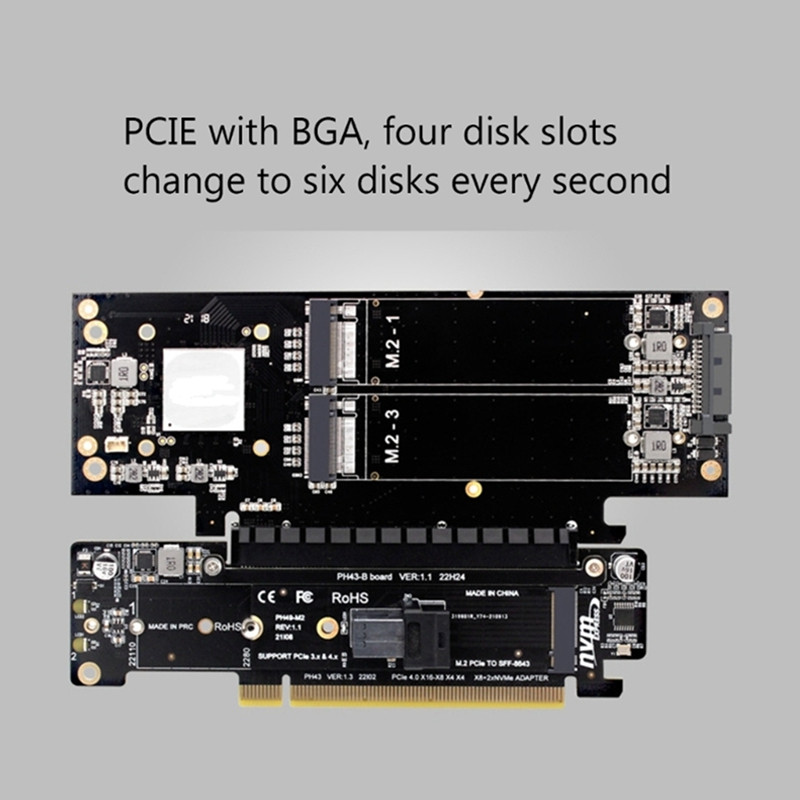 Nvme Pcie4.0 bővítőkártya PCIE4.0 2 NVME bemeneti port bővítő felszálló kártya PCIE4.0 osztott bővítő adapter