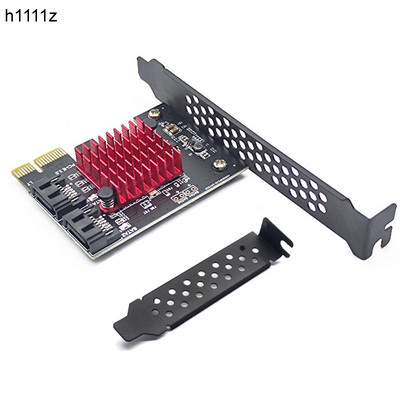 PCIe iki 2 prievadų SATA 3 III 3.0 6Gbps SSD adapteris PCI-e PCI Express x1 valdiklio plokštės išplėtimo plokštės palaikymas x4 x6 x8 x16 stovas