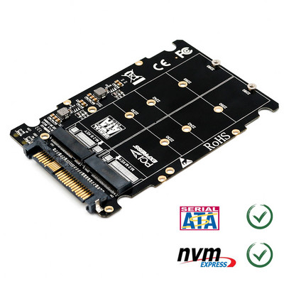 Adaptor M.2 SSD la U.2 2 în 1 M.2 NVMe SATA-Bus NGFF SSD la PCI-e U.2 SFF-8639 Convertor adaptor PCIe M2 pentru computer desktop PC