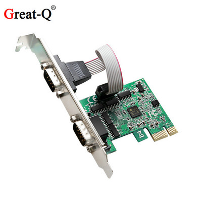 Placă de expansiune duală RS232 serial COM la PCI Express Adaptor PCIE DB9 Cip AX99100 pentru PC desktop