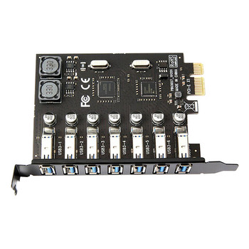 Κάρτα προσαρμογέα PCIE σε USB 3.0 7 θύρες Επιτραπέζιος υπολογιστής PCI-E Κάρτα επέκτασης Super Speed Δωρεάν Εξωτερικό Τροφοδοτικό Μέσω Chip NEC