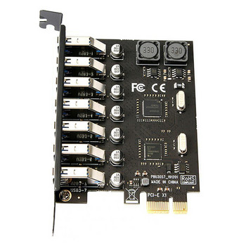 Κάρτα προσαρμογέα PCIE σε USB 3.0 7 θύρες Επιτραπέζιος υπολογιστής PCI-E Κάρτα επέκτασης Super Speed Δωρεάν Εξωτερικό Τροφοδοτικό Μέσω Chip NEC