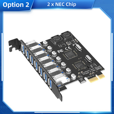 Card adaptor PCIE la USB 3.0 7 porturi PCI-E Placă de expansiune pentru computer de birou Sursă de alimentare externă gratuită super viteză VIA NEC Chip