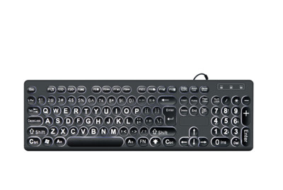USB juhtmega klaviatuur LED-taustavalgustusega klaviatuur veekindel vaikne klaviatuur helendavad täissuuruses klahvistikud arvutikontori meelelahutuseks