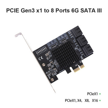 Προσαρμογέας SATA PCI-E3.0 4/5/6/7/8/10 Θύρα PCI Express X4 X8 X16 σε SATA 3.0 6Gbps Ελεγκτής επέκτασης κάρτας διασύνδεσης ASM/VIA
