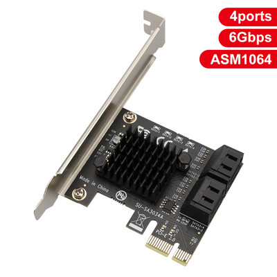 Προσαρμογέας SATA PCI-E3.0 4/5/6/7/8/10 Θύρα PCI Express X4 X8 X16 σε SATA 3.0 6Gbps Ελεγκτής επέκτασης κάρτας διασύνδεσης ASM/VIA
