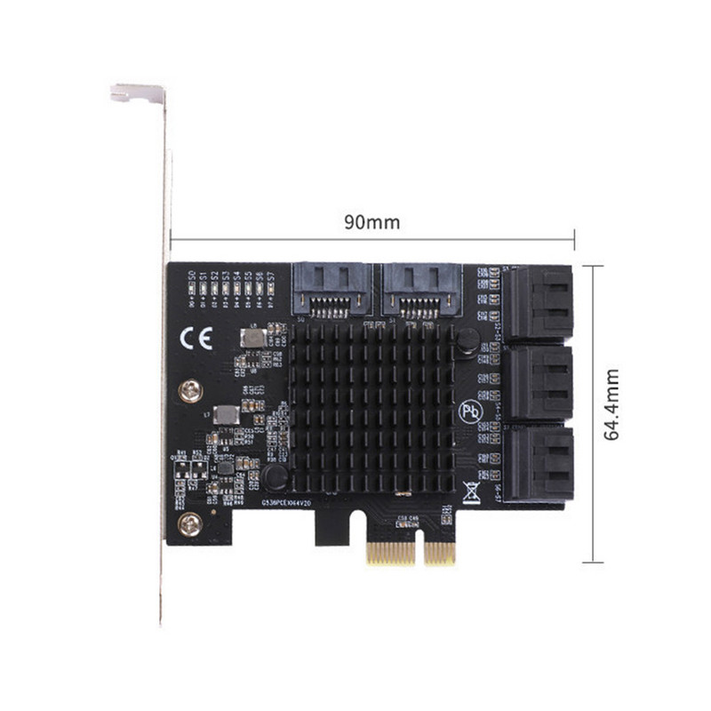 Προσαρμογέας SATA PCI-E3.0 4/5/6/7/8/10 Θύρα PCI Express X4 X8 X16 σε SATA 3.0 6Gbps Ελεγκτής επέκτασης κάρτας διασύνδεσης ASM/VIA