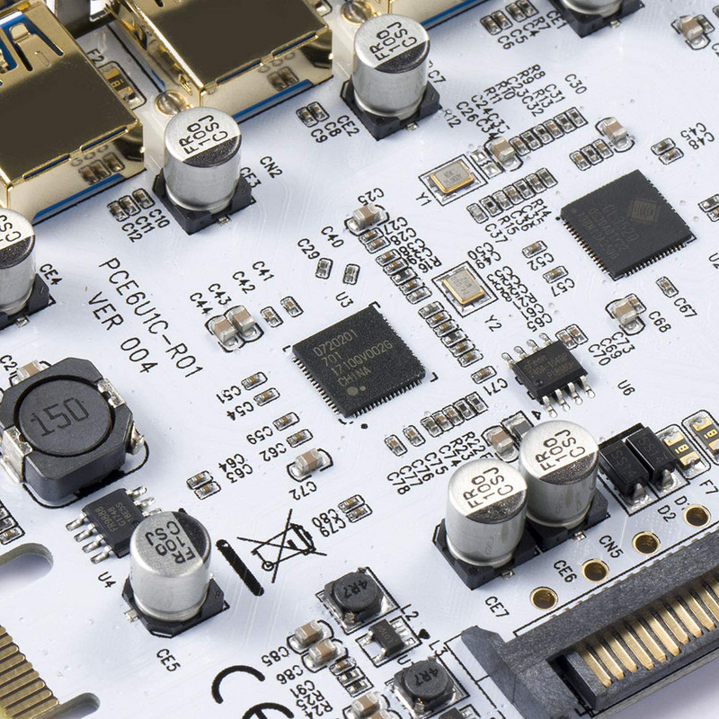 7 prievadai PCI-E prie USB 3.0 išplėtimo kortelės C tipo išplėtimo plokštė PCI-E prie USB 3.0 valdiklio 5 prievadas + 1 prievadas USB 3.1 kortelės adapteris