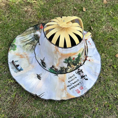 2 u 1 prijenosni ljetni suncobrani, kape protiv čučnjeva, sklopivi šešir od bambusa, modni višenamjenski šeširi za sunčanje sa širokim obodom za putovanja