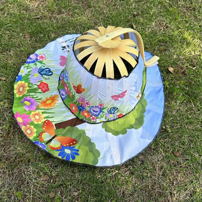 2 u 1 prijenosni ljetni suncobrani, kape protiv čučnjeva, sklopivi šešir od bambusa, modni višenamjenski šeširi za sunčanje sa širokim obodom za putovanja