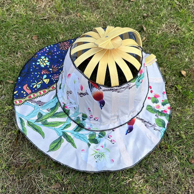 2 u 1 prijenosni ljetni suncobrani, kape protiv čučnjeva, sklopivi šešir od bambusa, modni višenamjenski šeširi za sunčanje sa širokim obodom za putovanja