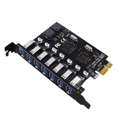 Προσαρμογέας USB 3.0 PCI Express PCI e σε 7 θύρες Κάρτα προσαρμογέα επέκτασης USB 3 Μετατροπέας ελεγκτή PCI-e x1 για επιτραπέζιο υπολογιστή
