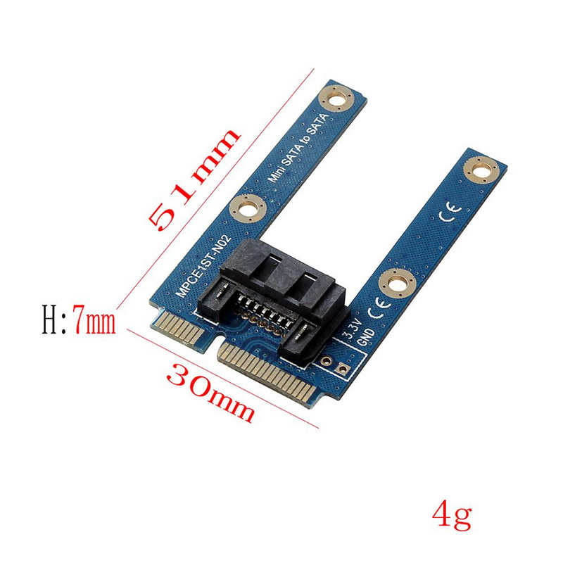 50 mm Mini pcie mPCIE PCI-E mSATA SSD į SATA 7 kontaktų HDD kietasis diskas PCBA adapterio adapteris MSATA testavimo PCB įrankiai
