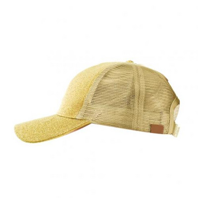 Madinga moterų nuo saulės blizgesio tinklelio reguliuojama arklio uodegos kepurė Medvilninė beisbolo kepurė Anti UV arklio uodegėlė kvėpuojanti beisbolo kepurė