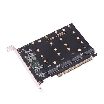 Κάρτα προσαρμογέα NVMe σε PCIE με 4 θύρες M.2 Προσαρμογέας NVME σε PCIe X16 4X32 Gbps Κάρτα επέκτασης αναγνώστη μετατροπέα κλειδιού σκληρού δίσκου M