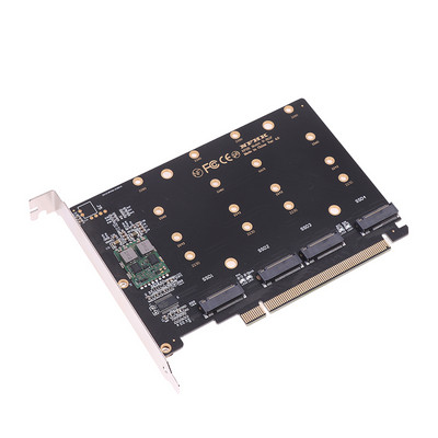 Card adaptor NVMe la PCIE cu 4 porturi Adaptor M.2 NVME la PCIe X16 4X32Gbps M Key Hard Drive Converter Reader Expansion Card