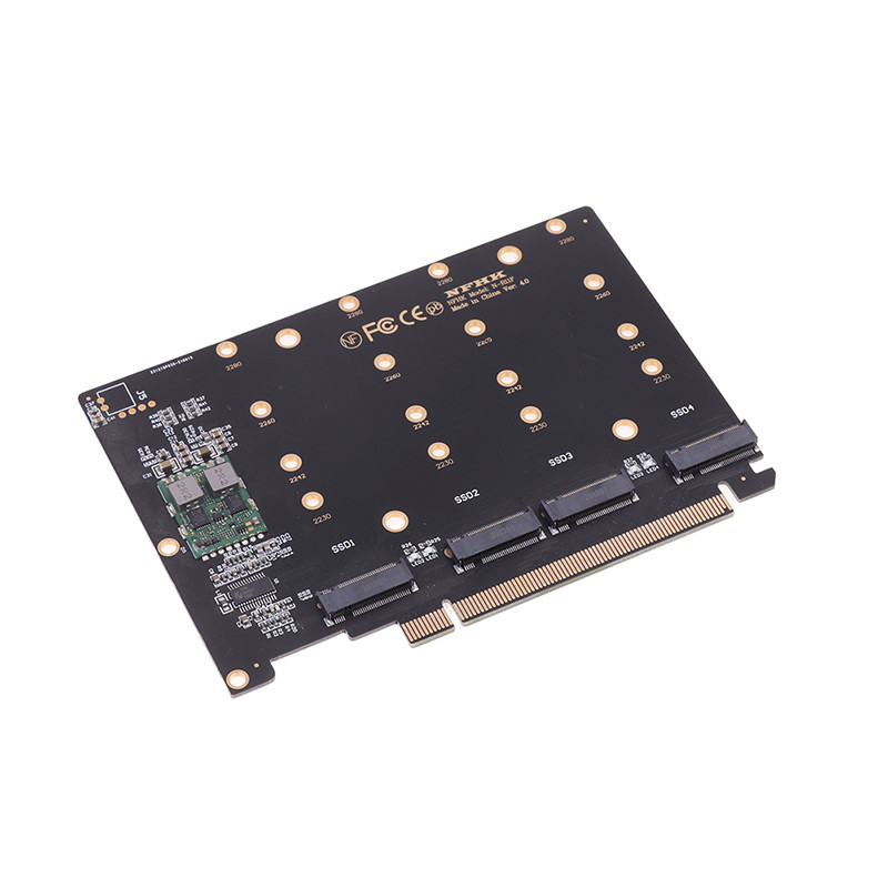 Card adaptor NVMe la PCIE cu 4 porturi Adaptor M.2 NVME la PCIe X16 4X32Gbps M Key Hard Drive Converter Reader Expansion Card