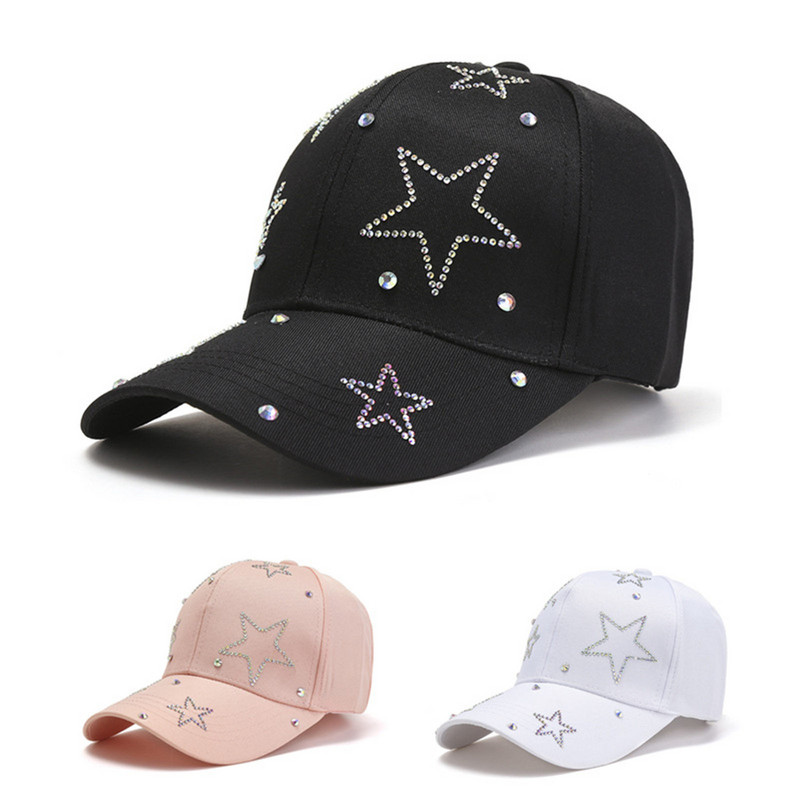 Medvilniniai skalbti unisex smailūs kepuraičiai žvaigždžių kepuraitės madingi dangteliai nuo saulės Apsauga nuo saulės beisbolo kepurės ir kasdieniai drabužiai
