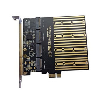 PCIE към M2 адаптер PCI Express X1 3.0 4 порта B Key M.2 NGFF SATA SSD адаптер PCI-E M.2 адаптер Разширителна карта Riser