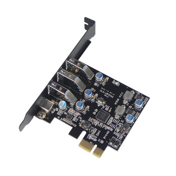 USB 3.0+Type-c порт PCI-E разширителна карта PCI Express 1X PCIe USB 3.0 HUB адаптерна карта 4-портов USB3.0 контролер за 2U корпус 5Gbps