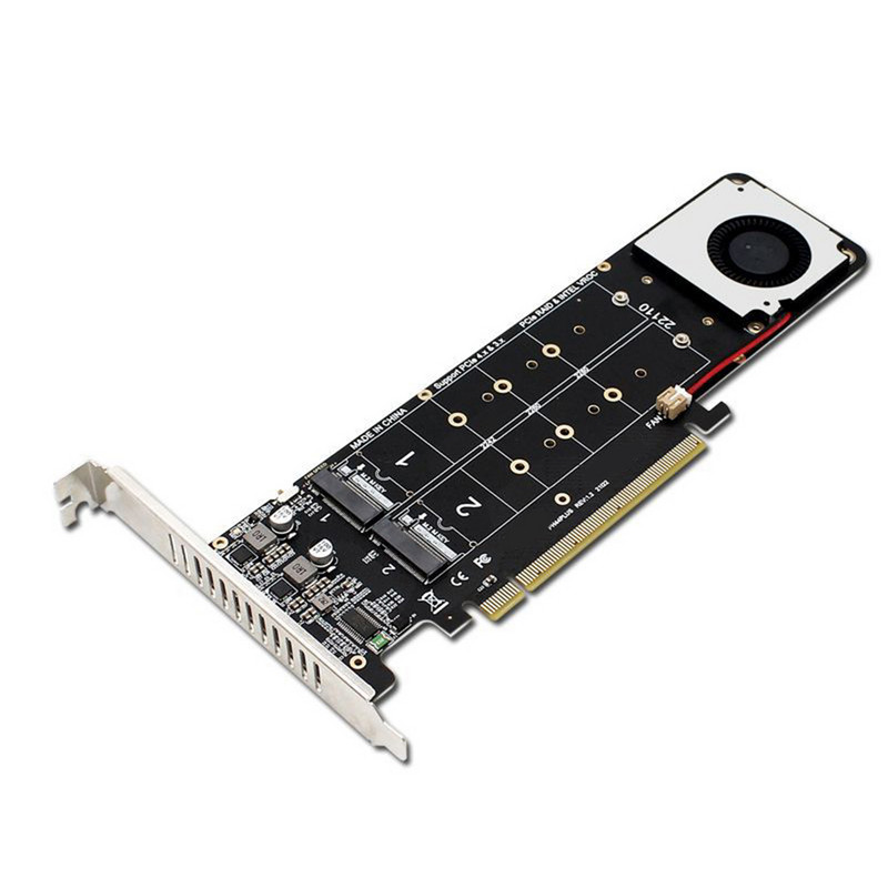 PCIeX16 To M.2 NVMe SSD adapterio kortelė M raktas 4 NVME išplėtimo kortelė 4x32Gbps adapterio plokštės palaikymas SSD 2280/2260/2242/2230