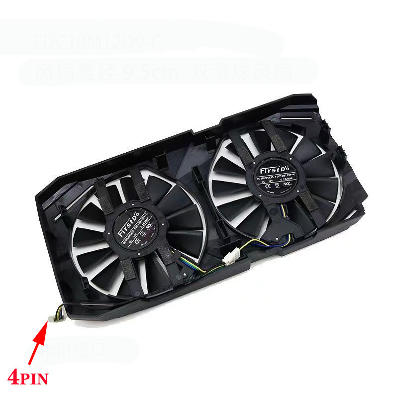 FDC10M12D9-C 95Mm RX580 aušinimo ventiliatorius, skirtas ASUS Radeon RX 580 Dual OC žaidimų vaizdo plokštės aušinimo ventiliatorius