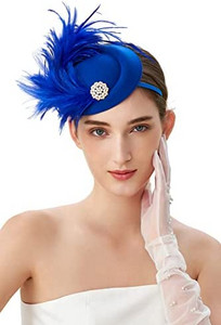 Arbatos vakarėlio žavinga kepurė moterims Kentukio skrybėlės plunksnos Fedoras kepurės galvos juostelė arba kokteilių arbatos vakarėlis Headwewar mergaitėms