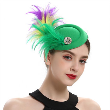 Tea Party Fascinator Καπέλο για γυναίκες Φτερά καπέλων Kentucky Headband καπέλο Fedoras ή ένα κλιπ Cocktail Tea Party Headwewar για κορίτσια