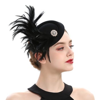 Tea Party Fascinator Καπέλο για γυναίκες Φτερά καπέλων Kentucky Headband καπέλο Fedoras ή ένα κλιπ Cocktail Tea Party Headwewar για κορίτσια