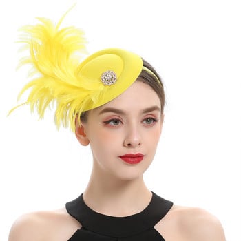 Tea Party Fascinator Καπέλο για γυναίκες Φτερά καπέλων Kentucky Headband καπέλο Fedoras ή ένα κλιπ Cocktail Tea Party Headwewar για κορίτσια