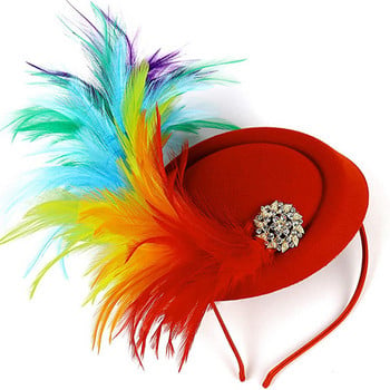 Tea Party Fascinator Καπέλο για γυναίκες Φτερά καπέλων Kentucky Headband καπέλο Fedoras ή ένα κλιπ Cocktail Tea Party Headwewar για κορίτσια