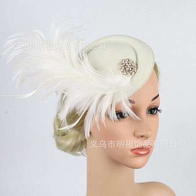 Arbatos vakarėlio žavinga kepurė moterims Kentukio skrybėlės plunksnos Fedoras kepurės galvos juostelė arba kokteilių arbatos vakarėlis Headwewar mergaitėms