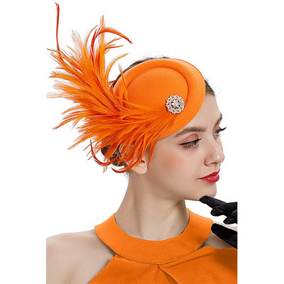 Arbatos vakarėlio žavinga kepurė moterims Kentukio skrybėlės plunksnos Fedoras kepurės galvos juostelė arba kokteilių arbatos vakarėlis Headwewar mergaitėms
